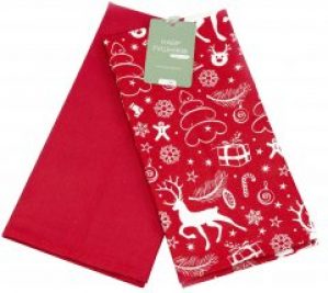 Набор кухонных полотенец Home Line Новый год 45х60 Красный (2600001592214)