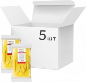 Упаковка перчаток латексных хозяйственных PRO service Optimum M 5 пар Желтых (17201203)