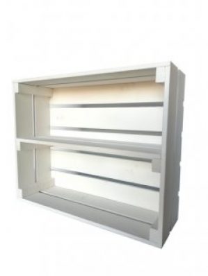 Ящик деревянный белый длинной полкой ECO WoodBox (ДхШхВ:50*40*16)