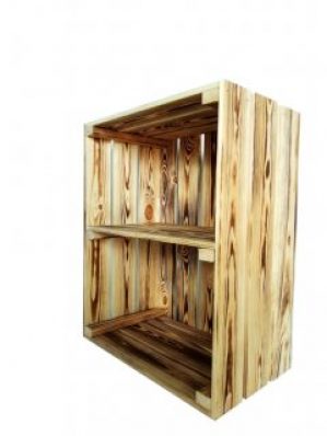 Ящик деревянный обожженный для хранения с полкой ECO WoodBox (ДхШхВ:50*40*24см)