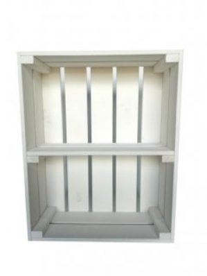 Ящик деревянный белый с полкой ECO WoodBox (ДхШхВ:50*40*16)