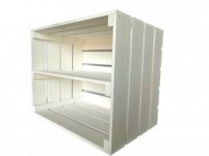 Ящик деревянный белый длинной полкой ECO WoodBox (ДхШхВ:50*40*32см)