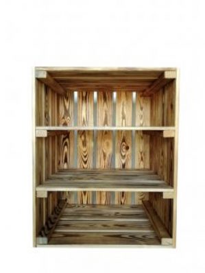 Ящик деревянный обожженный для хранения с 2 полками ECO WoodBox (ДхШхВ:50*40*32см)