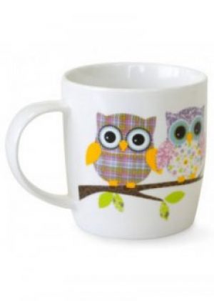 Чашка Keramia Разноцветные совы в полоску и клетку 415 мл (21-272-047)