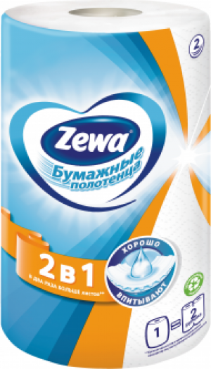 Бумажные полотенца Zewa 2 в 1 рулона (7322540827743)