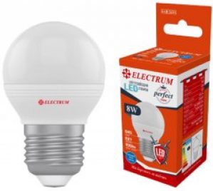Светодиодная лампа ELECTRUM D45 8W E27 4000K Perfect PA LB-32 (A-LB-1431)