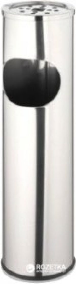 Ведро для мусора Axentia с пепельницей 10 л Серебристое (251195)