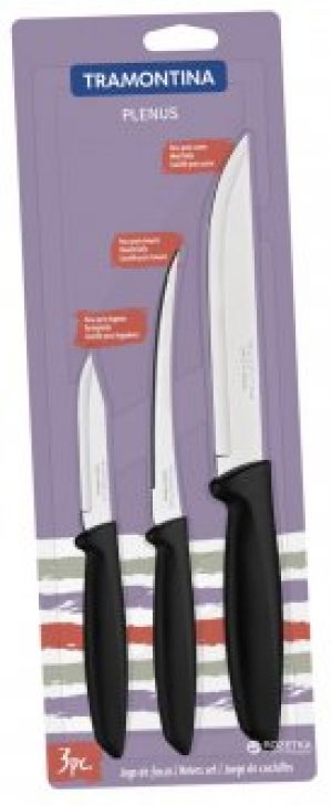 Набор ножей Tramontina Plenus из 3 шт Черный (23498/013)