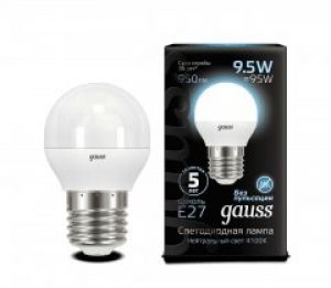 Лампа Gauss LED Шар E27 9.5W 950lm 4100K