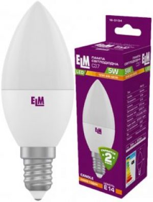 Светодиодная лампа ELM C37 5W E14 3000K PA10 (18-0154)