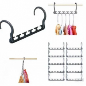 Универсальная складная пластиковая вешалка для шкафа выдерживает до 90 кг Wonder Hanger MAX С Набор 8 шт