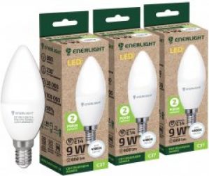 Светодиодная лампа Enerlight С37 9W 4100K E14 3 шт (C37E149SMDNFRS)