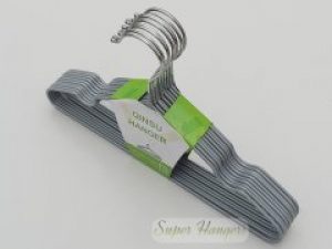 Набор 10 шт детские плечики Qinsu Hanger 29 см металлические в силиконовом покрытии серого цвета