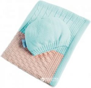 Плед + шапочка IDEIA Малыш Пэчворк 70x90 см Светло-зеленый (4820182657573)