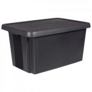 Бокс пластиковый черный SPACEO 45 л с крышкой (11578805)