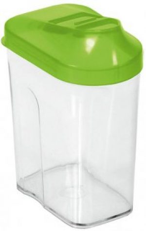 Контейнер для сыпучих продуктов BranQ Easy Way с дозатором прозрачный с зеленой крышкой 0.75 л (BRQ-8122.1)