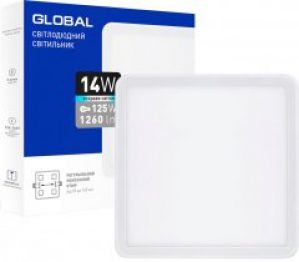 Потолочный светильник GLOBAL SP 14W 4100K квадратный (1-GSP-01-1441-S)