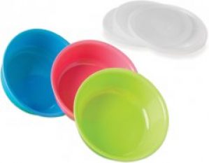 Набор обеденных круглых тарелок Nuvita с крышками 3 шт (NV1468Pink)