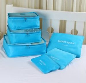Набор дорожных органайзеров Secret Pouch 6шт Голубой