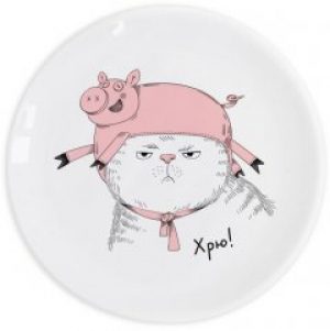 Тарелка обеденная Orner "Хрю" круглая 25 см (orner-0625)