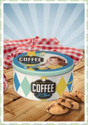 Коробка для хранения "Round L Coffee O'Clock" Nostalgic Art (30606)