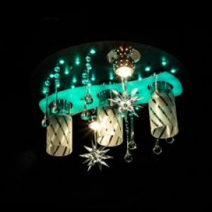 Люстра "космос" с LED подсветкой на пульте управления P5-S0786/3+2/CH+BK+WT