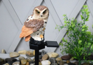 Садовый газонный светильник ShowTime Сова на солнечной батарее водонепроницаемый высота статуи 15см коричневый