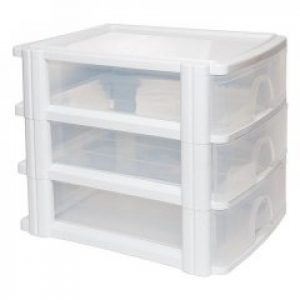 Комод-мини три секции А4 прозрачно-белый Irak Plastik