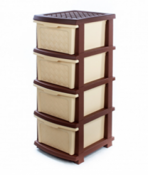 Пластиковый комод R-plastic 34*40*86 см (беж+коричневый)