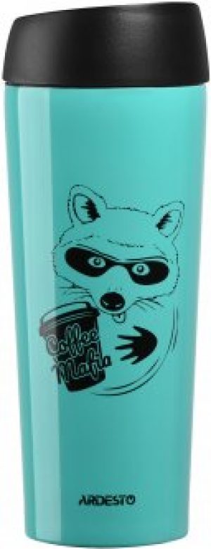 Термочашка Ardesto Coffee time Raccoon 450 мл Голубая (AR2645DTB)