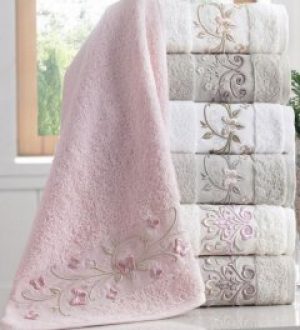 Набор лицевых полотенец Pupilla Eva 3D с вышивкой 50х90см 6 шт SA-3468