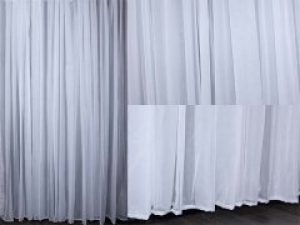 Тюль VR текстиль шифон с пришитой тесьмой. Код 525тшб. 500х250см. Белый