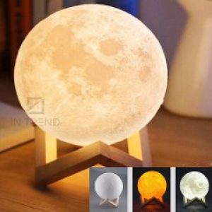 Ночник 3D Magic Moon Light Touch Control Луна - настольний круглый светильник для летей и взрослых с USB-зарядкой - 2 режима свечения / регулировка яркости / сенсорный переключатель - 15 см