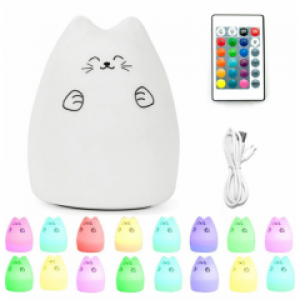 Детский силиконовый ночник «Котик с лапками» 3DTOYSLAMP с пультом ДУ