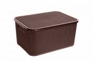 Ящик для хранения BRANQ RATTAN с крышкой 7 л шоколад (BRQ1722-cho)