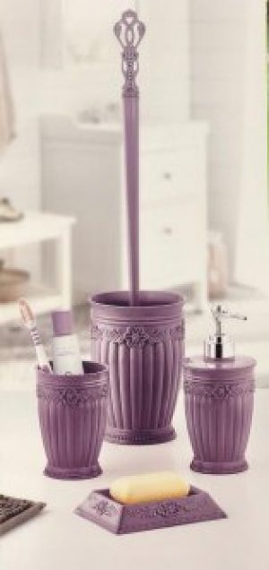 Набор 4-х предметный для ванной комнаты Urve Plastik лиловый UR-3200