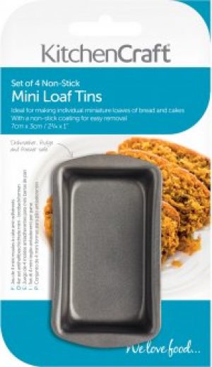 Набор форм для выпечки хлеба KitchenCraft NonStick 7х3х1 см 4 шт (146038)