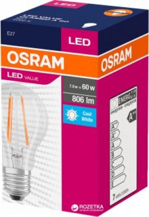 Светодиодная лампа Osram LED Value Filament A60 7W (806Lm) 4000K E27 (4058075288645)