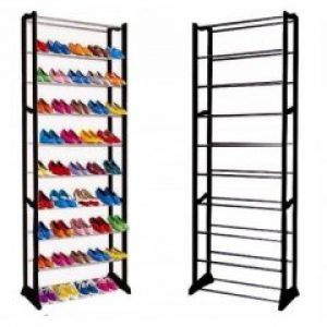 Полка на 30 пар обуви органайзер с 10 полками Amazing Shoe Rack Черная