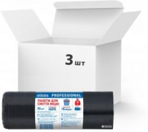 Упаковка пакетов для мусора More Goods Professional прочных 35 л 3 уп по 30 пакетов (4820201211014)