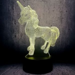 3D светильник с пультом и аккумулятором 3D Lamp Единорог (LP-17832)