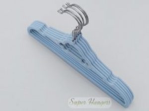 Набор детские плечики Hangers Машинка 32 см голубые бархатные флокированные 5 шт