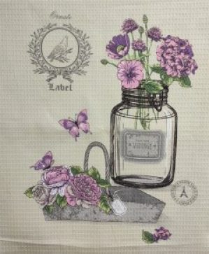 Полотенце вафельное Зоряне Сяйво Винтаж Бабочки 45х60 см (911_Винтаж бабочки)