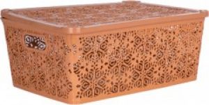 Корзина для хранения с крышкой Violet House 0404 №2 Ажур 14 л Caramel (0404 №2 Ажур CAR с/кр. 14 л)