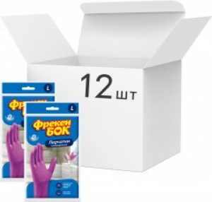 Упаковка перчаток Фрекен БОК универсальных суперпрочных L 12 пар (4820048480277)