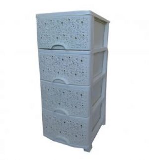 Ажурный комод белый Efe plastics на 4 ящика