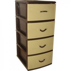 Пластиковый комод на 4 яруси Efe plastics "Стиль" коричневий