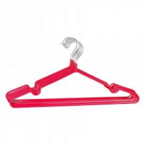 Набор вешалок Hanger металлических c силиконовым покрытием 40 см 10 шт красные (03-01-14)