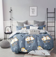 Комплект постельного белья Zastelli Бязь Cats on Blue 200x220 (2500000991967)