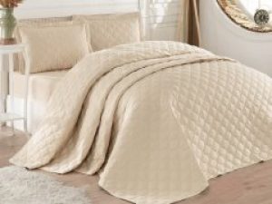 Покрывало стеганное хлопковое с наволочками Aran Clasy 240x260 Rabel V3 Бежевый (SKL53-276774)